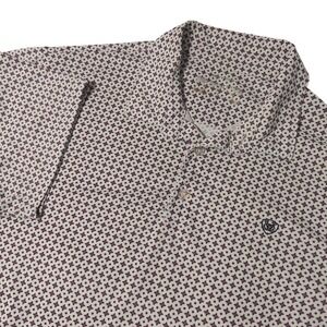 Ariat Mens AriatTEK Fitted Polo Shirt Short Sleeve Geometric Print White XL